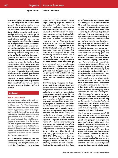 Vorschauseite 5: Maschinelles Lernen in der Anästhesiologie – Anwendungen, Entwicklungsprozess und Ausblick