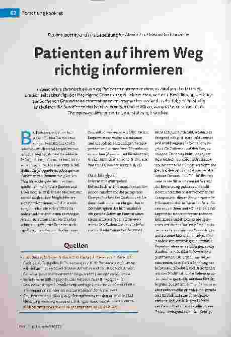 Vorschauseite 1: Patienten auf ihrem Weg richtig informieren