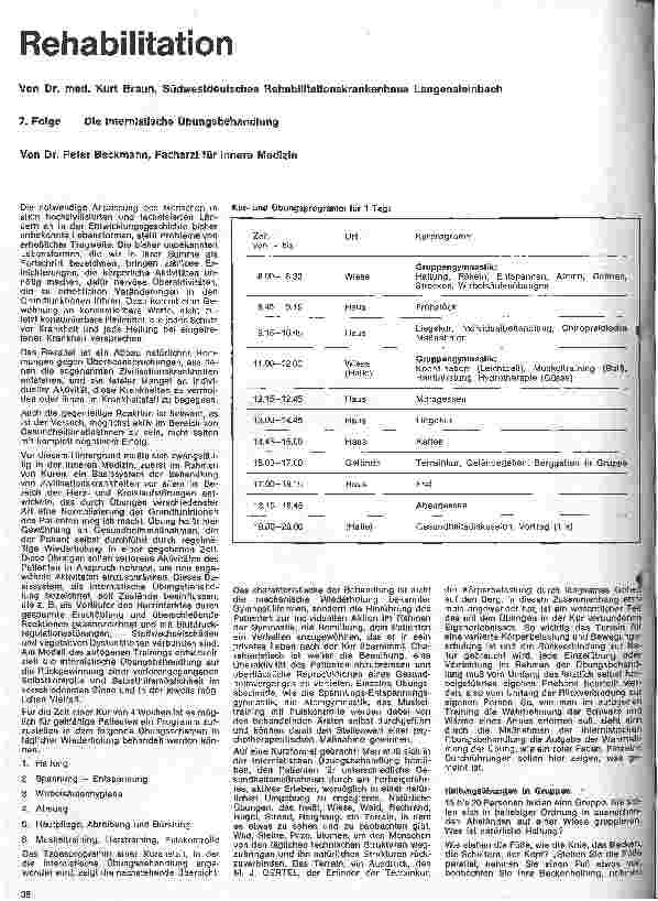 Vorschauseite 1: Rehabilitation 7. Folge: Die internistische Überwachungsbehandlung
