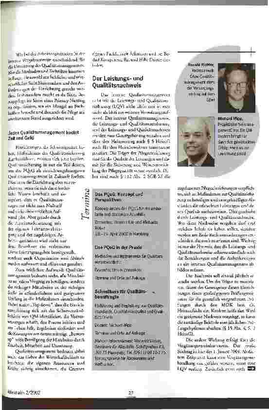 Vorschauseite 3: Der Leistungsund Qualitätsnachweis