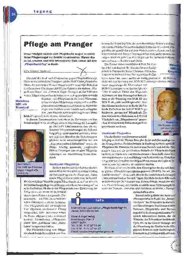 Vorschauseite 1: Pflege am Pranger