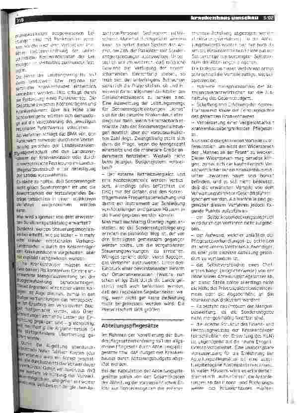 Vorschauseite 2: Zur Novellierung der Krankenhausfinanzierung - Reflexionen aus der Praxis