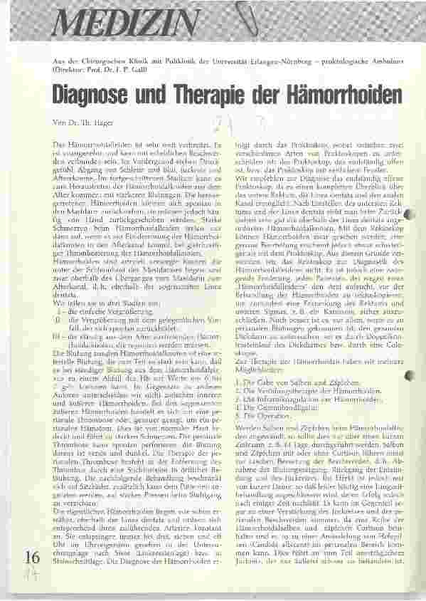 Vorschauseite 1: Diagnose und Therapie der Hämorrhoiden