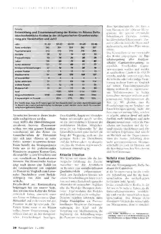 Vorschauseite 2: Reseau Delta:Betrachtung nach zehn Jahren Erfahrung