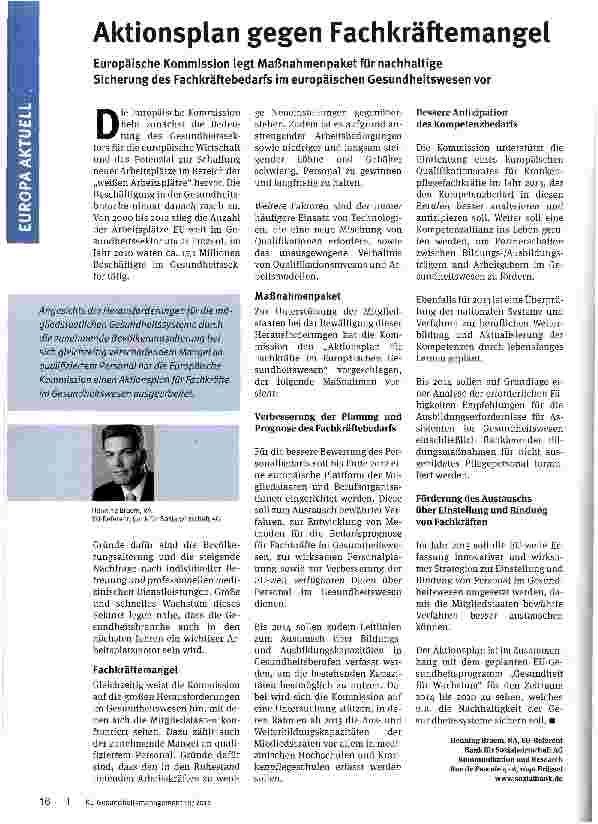 Vorschauseite 1: Aktionsplan gegen Fachkräftemangel