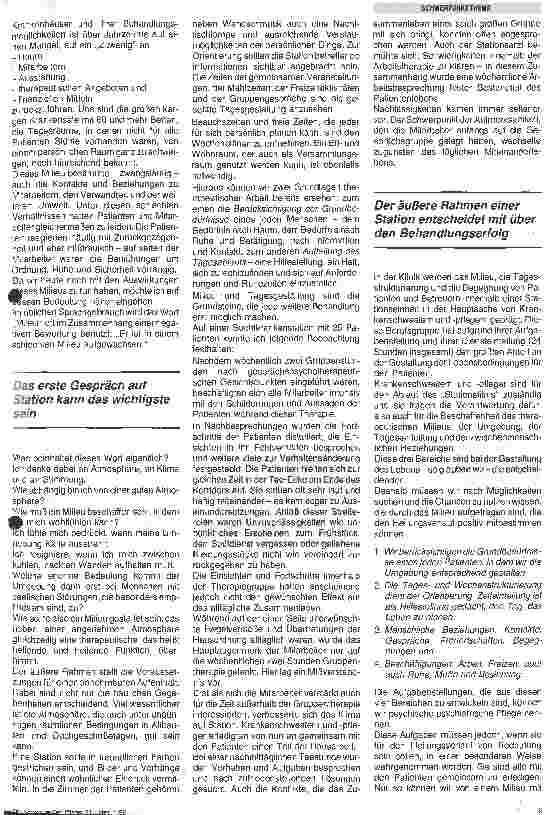 Vorschauseite 2: Die Bedeutung eines therapeutischen Milieus für den Heilungsprozeß