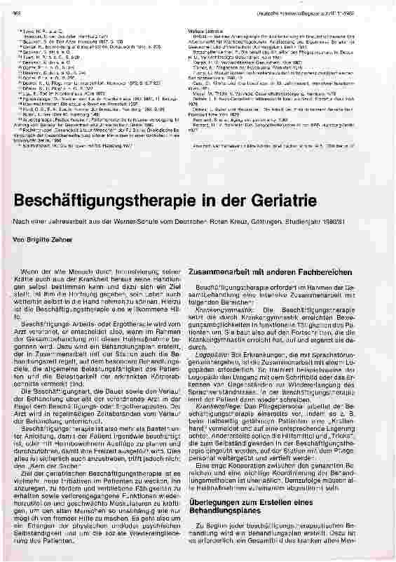 Vorschauseite 1: Beschäftigungstherapie in der Geriatrie
