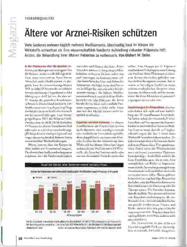 Vorschauseite 1: Ältere vor Arznei-Risiken schützen