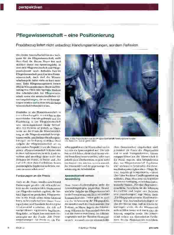 Vorschauseite 1: Pflegewissenschaft - eine Positionierung