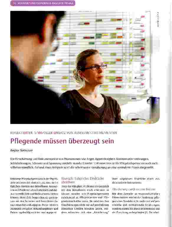 Vorschauseite 1: Pflegende müssen überzeugt sein