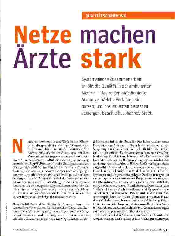 Vorschauseite 1: Netze machen Ärzte stark