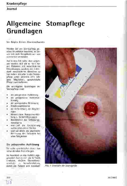 Vorschauseite 1: Allgemeine Stomapflege Grundlagen