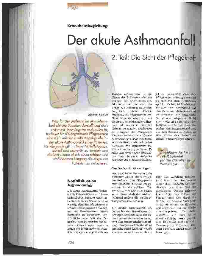 Vorschauseite 1: Der akute Asthmaanfall 2. Teil: Die Sicht der Pflegekraft