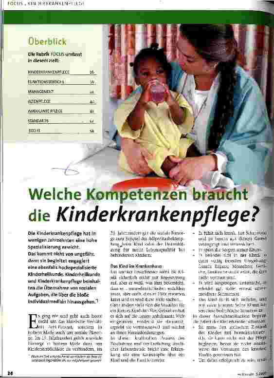 Vorschauseite 1: Welche Kompetenzen braucht die Kinderkrankenpflege?