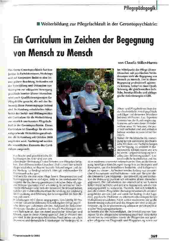 Vorschauseite 1: Ein Curriculum im Zeichen der Begegnung von Mensch zu Mensch
