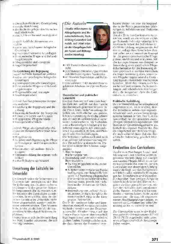 Vorschauseite 3: Ein Curriculum im Zeichen der Begegnung von Mensch zu Mensch