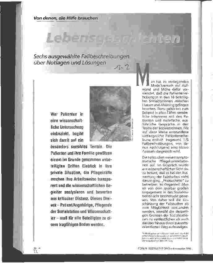 Vorschauseite 1: Lebensgeschichten - Sechs ausgewählte Fallbeschreibungen über Notlagen und Lösungen