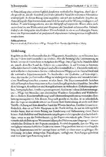 Vorschauseite 2: Evidenz in den nationalen Expertenstandards fiir die Pflege