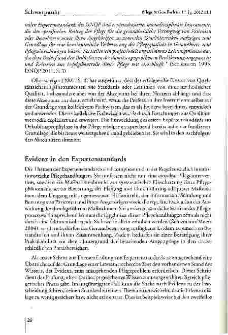 Vorschauseite 6: Evidenz in den nationalen Expertenstandards fiir die Pflege