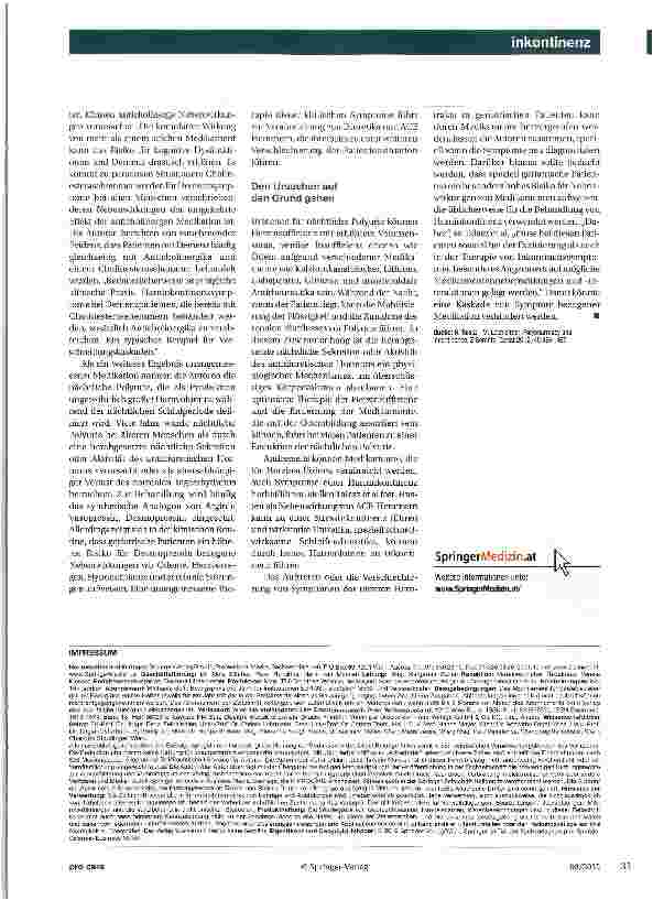 Vorschauseite 2: Polypharmazie und Inkontinenz