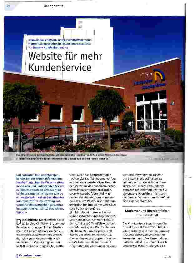 Vorschauseite 1: Website für mehr Kundenservice