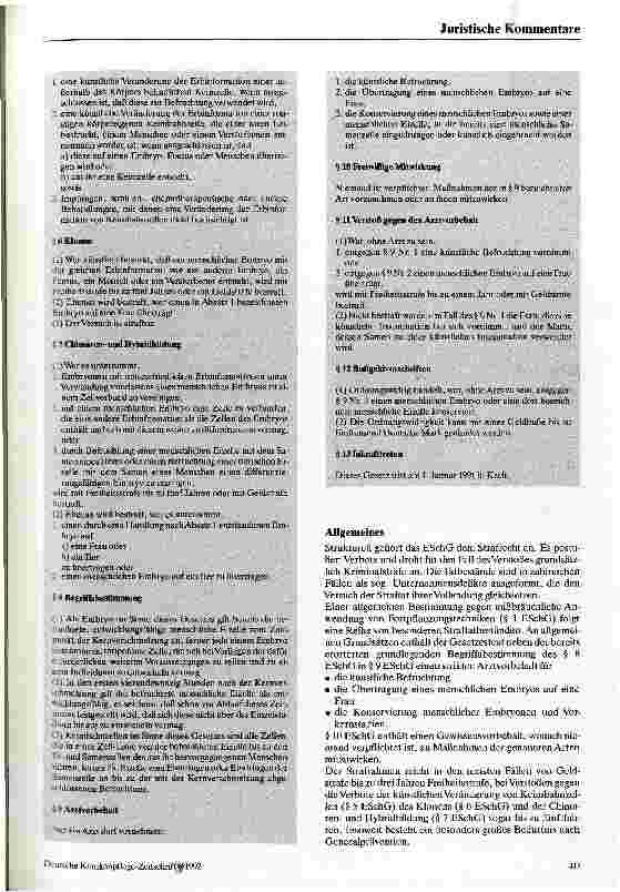 Vorschauseite 3: Das Gesetz zum Schutz von Embryonen Ziele und Wege rechtlicher Reglementierung des Umgangs mit Leben ...