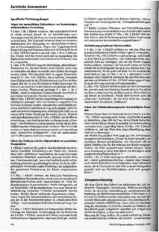 Vorschauseite 4: Das Gesetz zum Schutz von Embryonen Ziele und Wege rechtlicher Reglementierung des Umgangs mit Leben ...