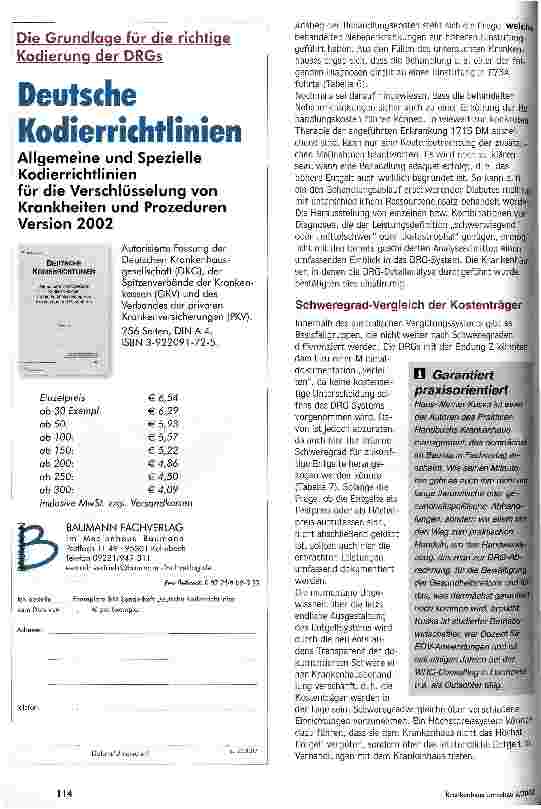 Vorschauseite 4: Frühwarnsystem aktivieren Schaffung von Steuerungsmöglichkeiten für die Zukunft des Krankenhauses