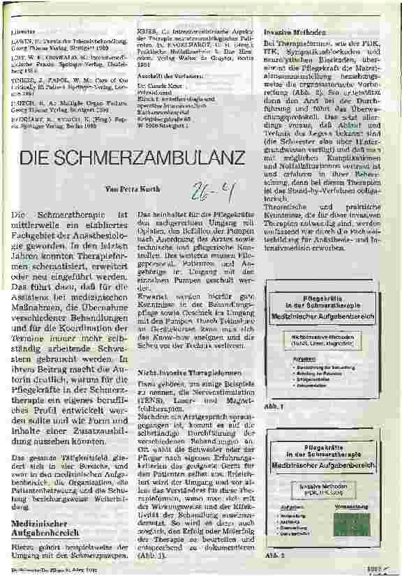 Vorschauseite 1: Die Schmerzambulanz