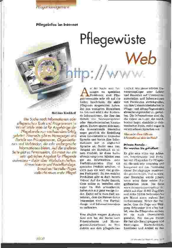 Vorschauseite 1: Pflegewüste Web