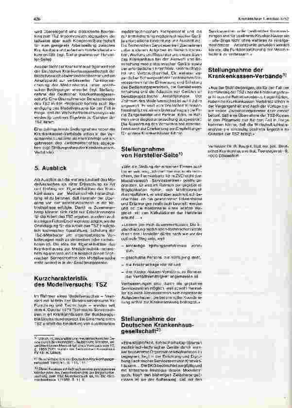 Vorschauseite 2: Eigenaktivitäten des Krankenhauses zur Instandhaltung medizintechnischer Geräte