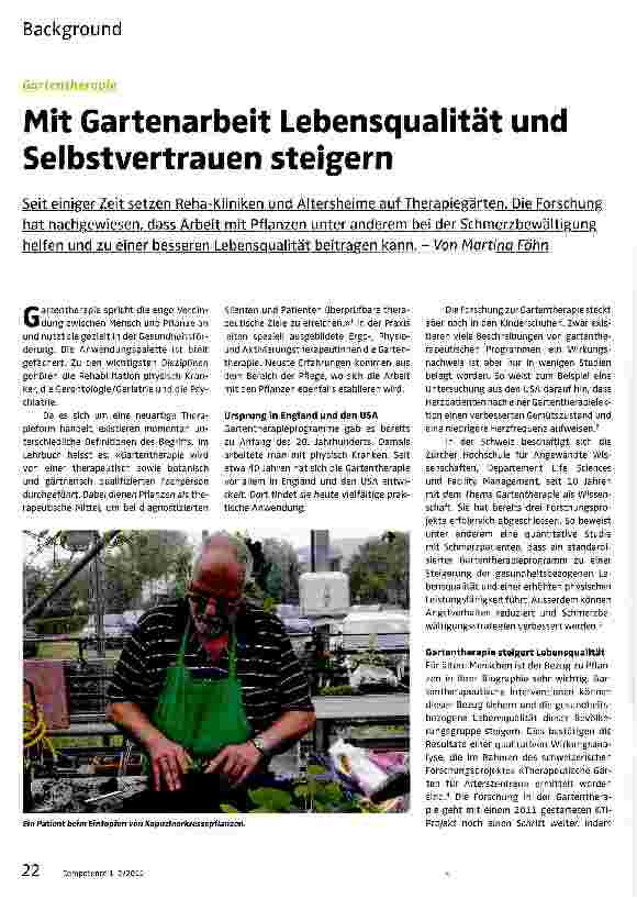 Vorschauseite 1: Mit Gartenarbeit Lebensqualität und Selbstvertrauen steigern
