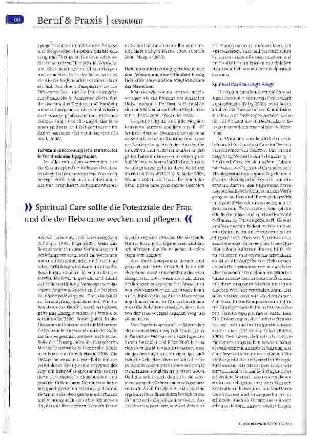 Vorschauseite 3: Die spirituelle Ebene im Hebammenberuf