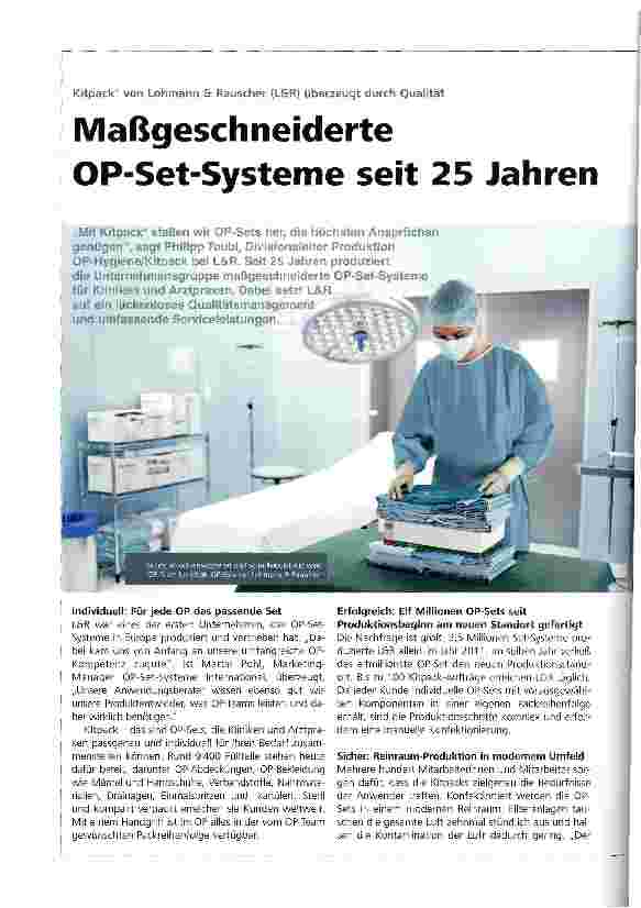 Vorschauseite 1: Maßgeschneiderte OP-Set-Systeme seit 25 Jahren