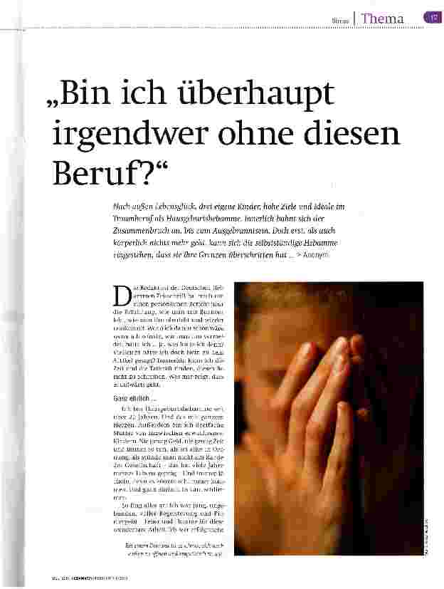 Vorschauseite 1: „Bin ich überhaupt irgendwer ohne diesen Beruf?