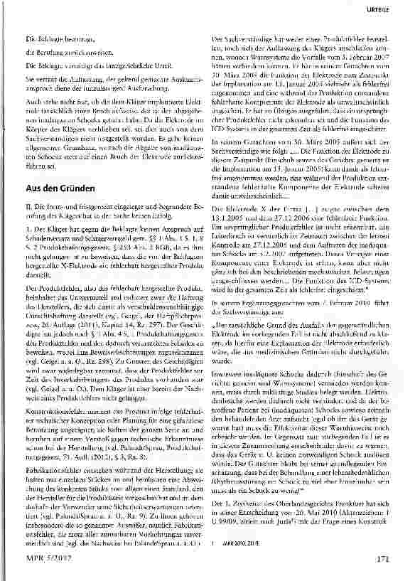 Vorschauseite 3: Produkthaftung bei Defibrillator-Elektroden