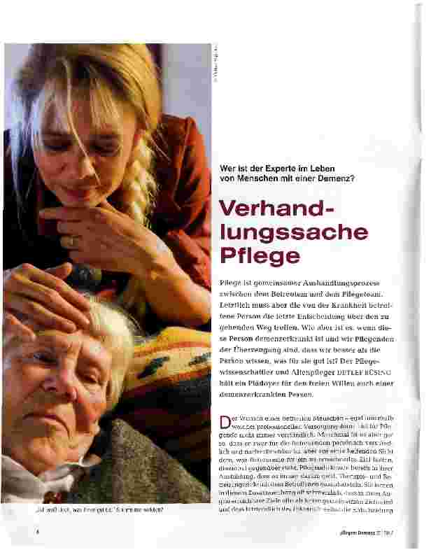 Vorschauseite 1: Verhandlungssache Pflege