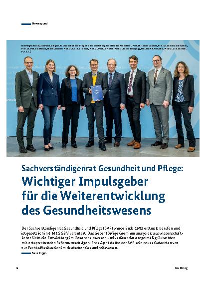 Vorschauseite 1: Sachverständigenrat Gesundheit und Pflege: Wichtiger Impulsgeber für die Weiterentwicklung des Gesundheitswesens