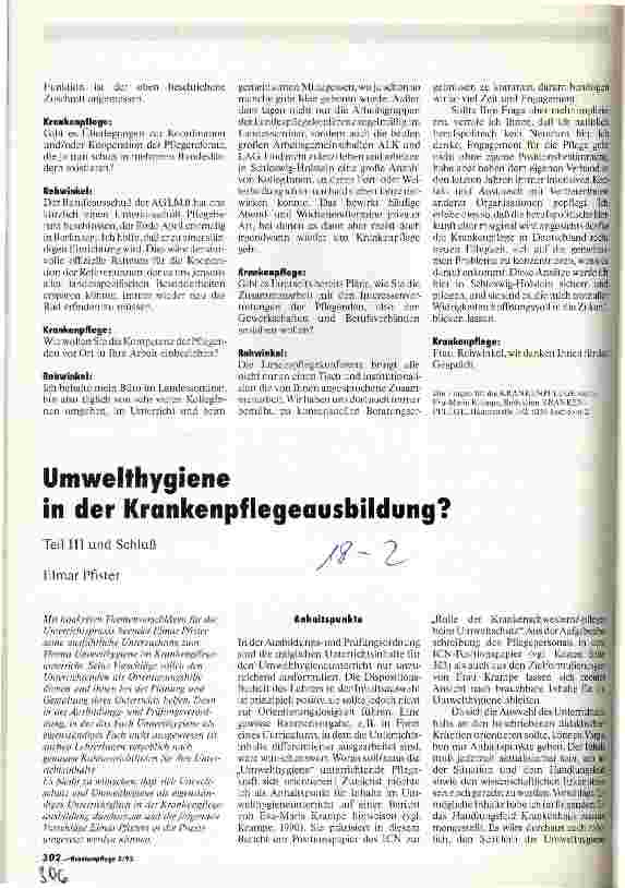 Vorschauseite 3: Pflegereferate Krankenpflege im Gespräch mit Ingrid Rehwinkel