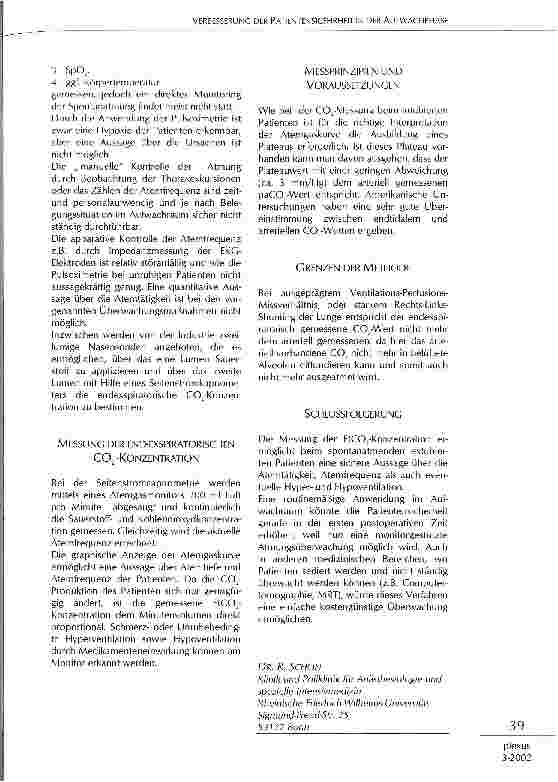 Vorschauseite 2: Verbesserung der Patientensicherheit in der Aufwachphase durch Messung der end-exspiratiorischen CO2-Konzentration bei Spontanatmung