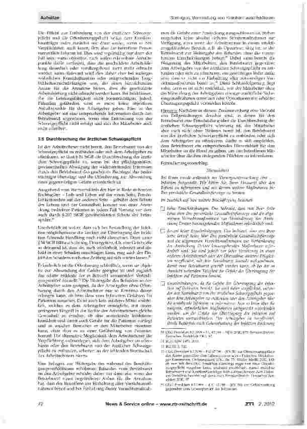 Vorschauseite 6: Arbeitsrechtliche Handlungspflichten und -möglichkeiten zur Vermeidung von Krankenhausinfektionen