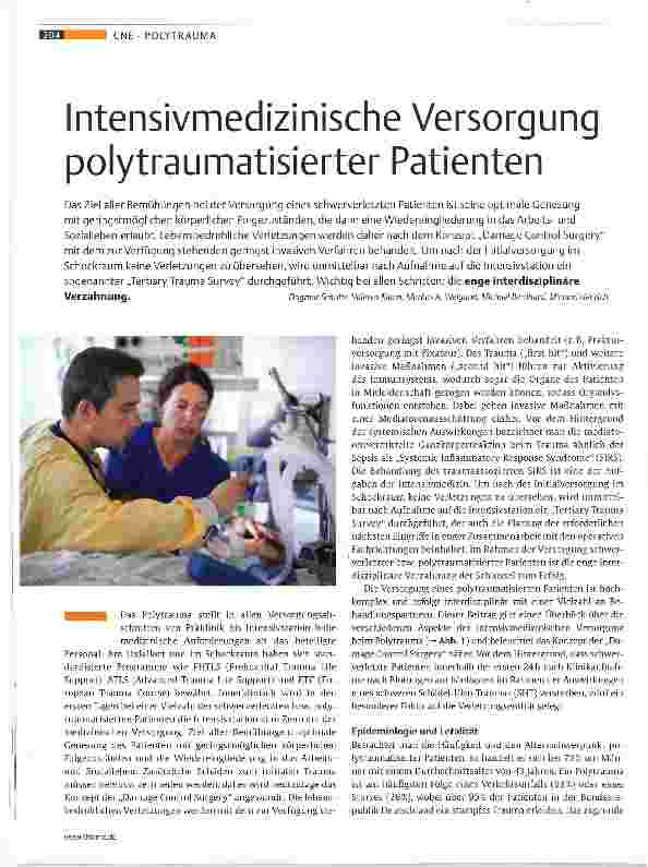 Vorschauseite 1: Intensivmedizinische Versorgung polytraumatisierter Patienten