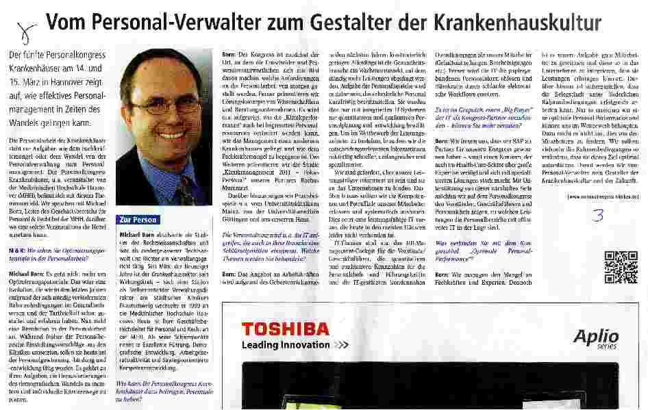 Vorschauseite 1: Vom Personal-Verwalter zum Gestalter der Krankenhauskultur