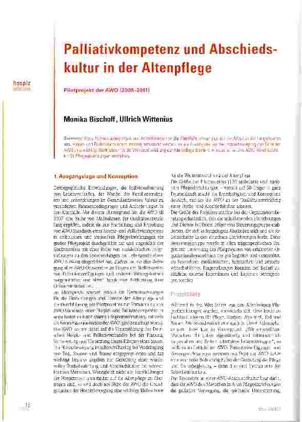 Vorschauseite 1: Palliativkompetenz und Abschieds kultur in der Altenpflege