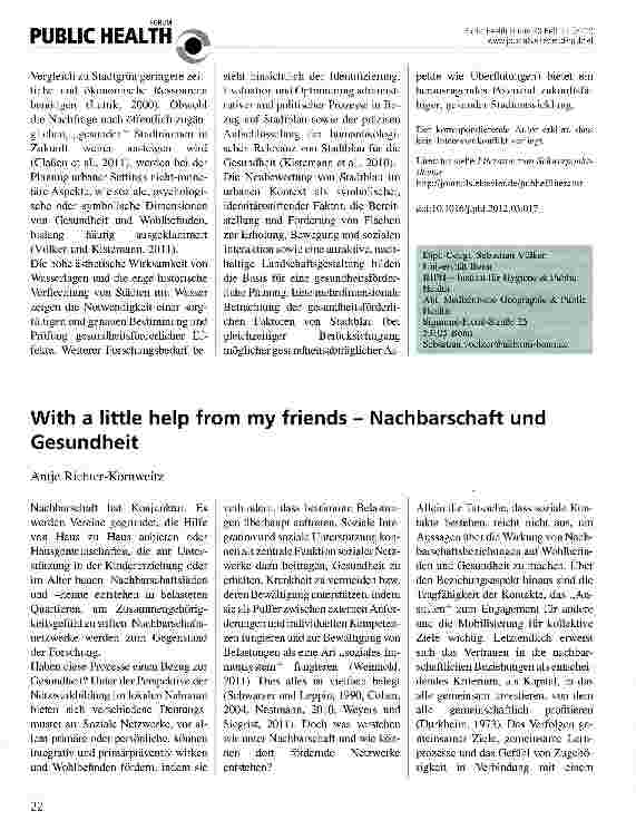 Vorschauseite 2: „Stadtblau - die Renaissance eines gesundheitsförderlichen Faktors