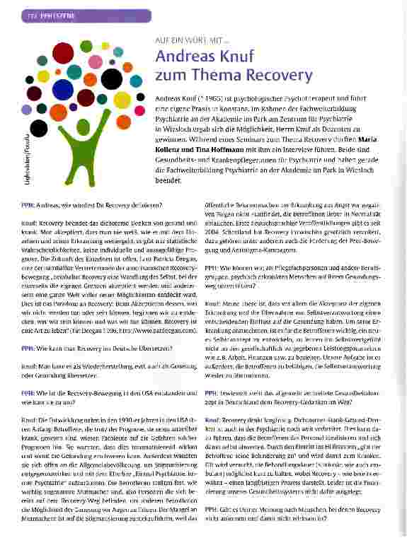 Vorschauseite 1: AUF EIN WORT MIT... Andreas Knuf zum Thema Recovery