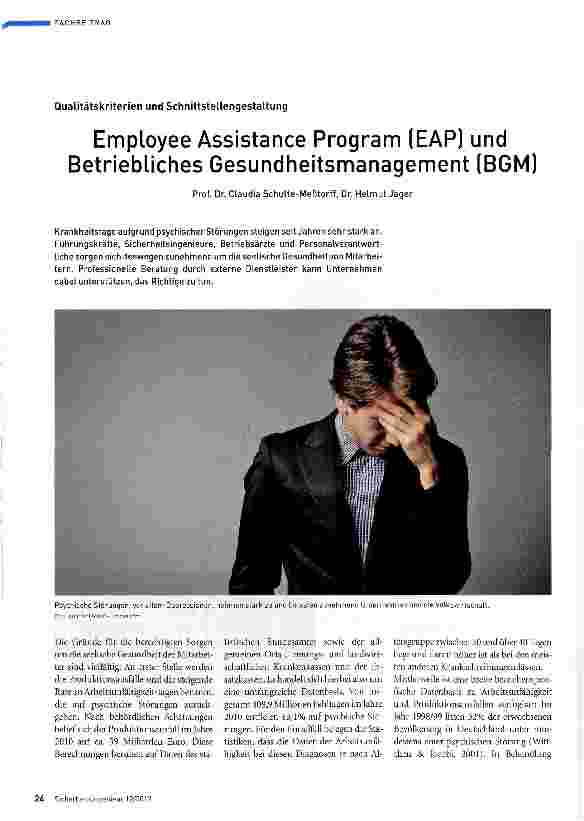 Vorschauseite 1: Employee Assistance Program (EAP) und Betriebliches Gesundheitsmanagement (BGM)