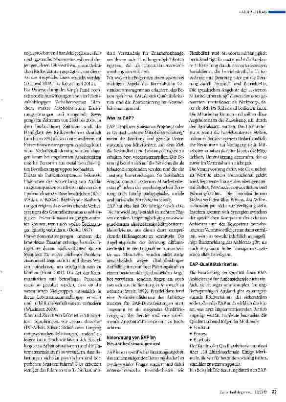 Vorschauseite 4: Employee Assistance Program (EAP) und Betriebliches Gesundheitsmanagement (BGM)
