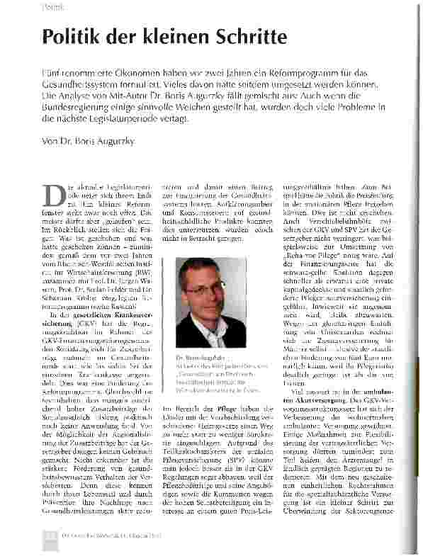 Vorschauseite 1: Politik der kleinen Schritte