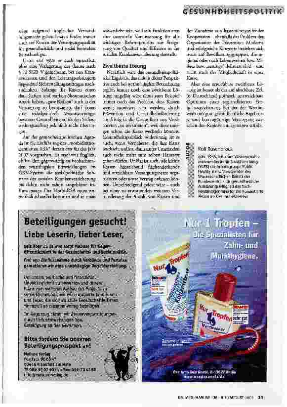 Vorschauseite 4: Reform für die Zukunft oder programmierter Niedergang?